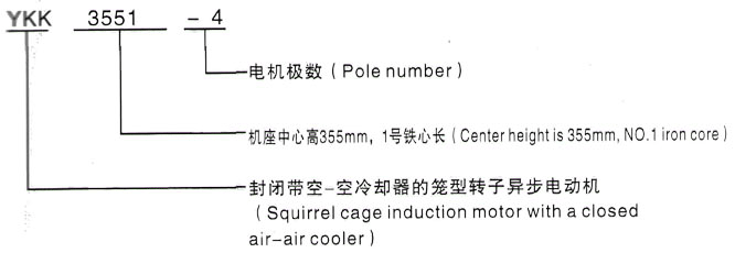 YKK系列(H355-1000)高压Y5006-6/710KW三相异步电机西安泰富西玛电机型号说明